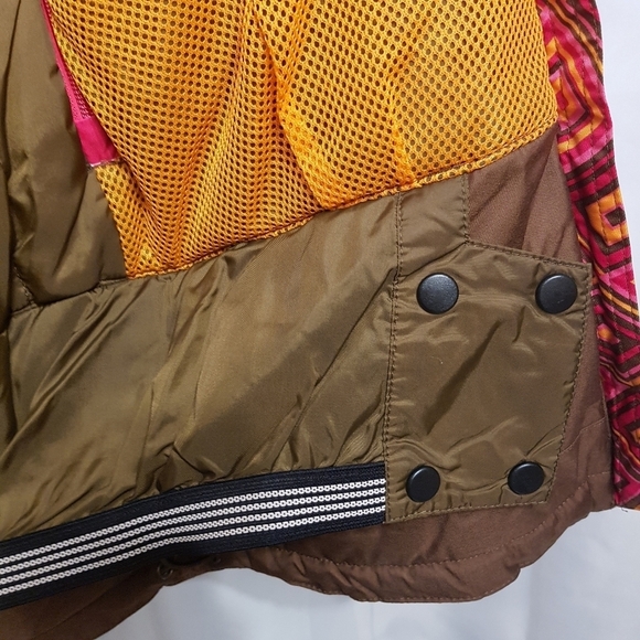 Obermeyer girls size 14 orange geometric print design winter jacket - Picture 5 of 6